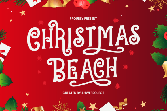 Christmas Beach Font: A Festive Display Typeface for Winter Editorial Design
