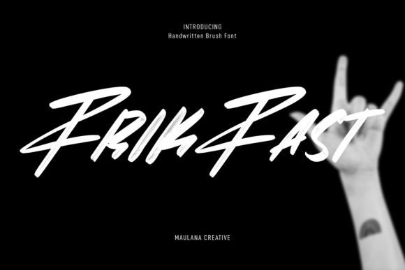 Frikfast Font: A Slanted Brush Script Display Font for Makers