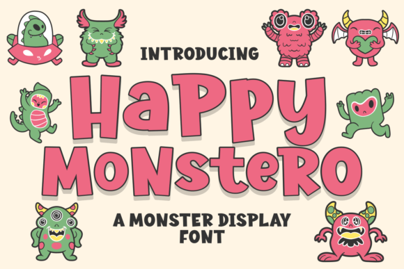 Happy Monstero Display Font for Crafters & Printable Sellers