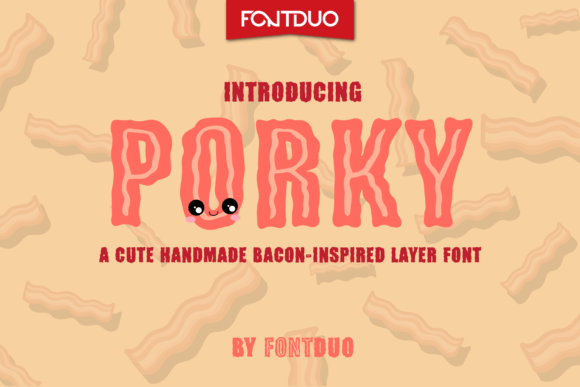 Porky Font: A Handmade Bacon-Inspired Display Typeface